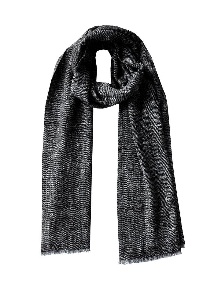 Denis Colomb Ise Two Tone Scarf Black + Dark Mountain Grey