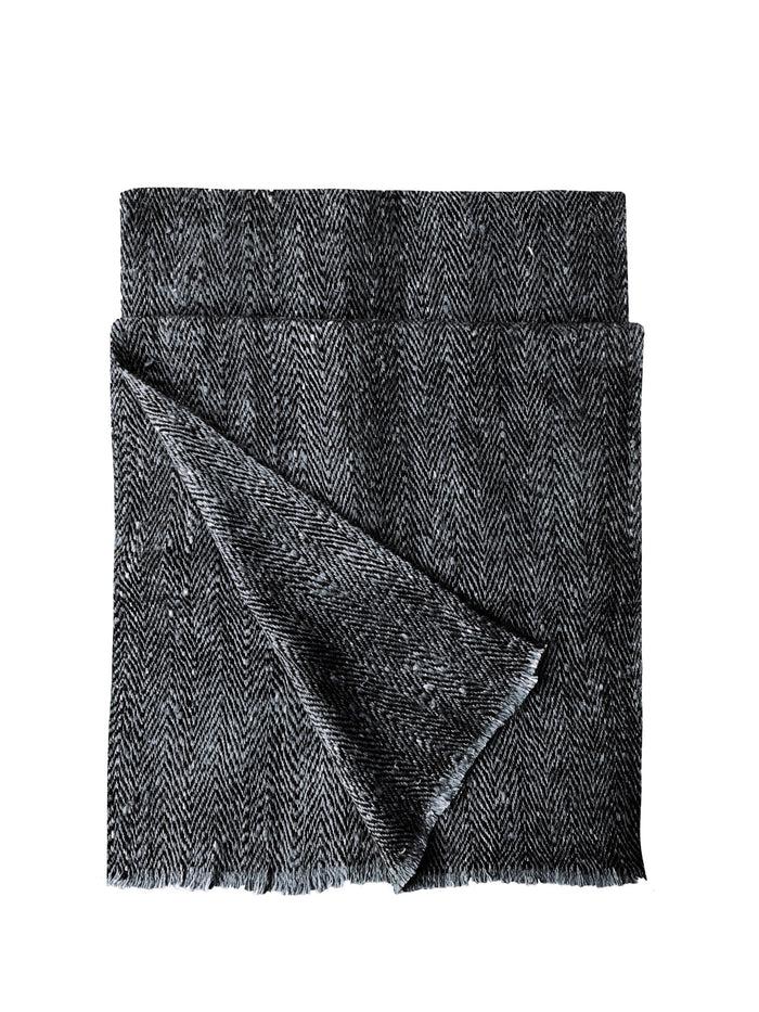 denis colomb Ise Two Tone Scarf Black + Dark Mountain Grey