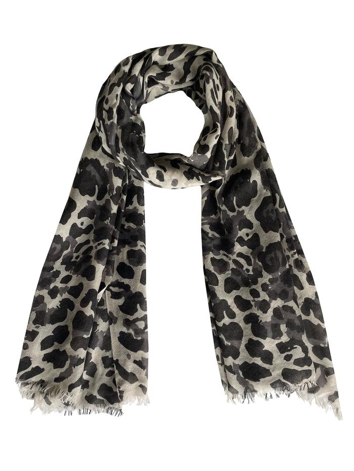 Denis Colomb Jaguar Toosh Shawl Moonbeam + African Night + Rhino Grey