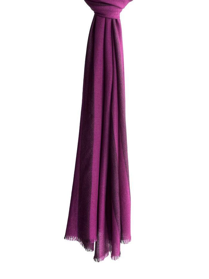Denis Colomb Kasumi Stripe Stole Mauve Pink + Dark Purple