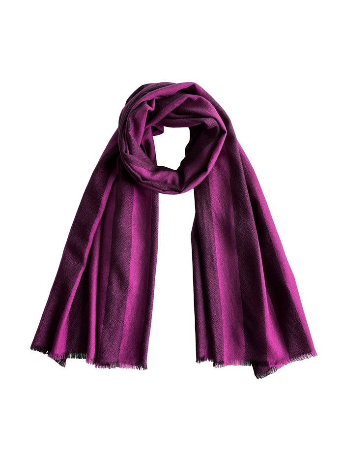 Denis Colomb Kasumi Stripe Stole Mauve Pink + Dark Purple