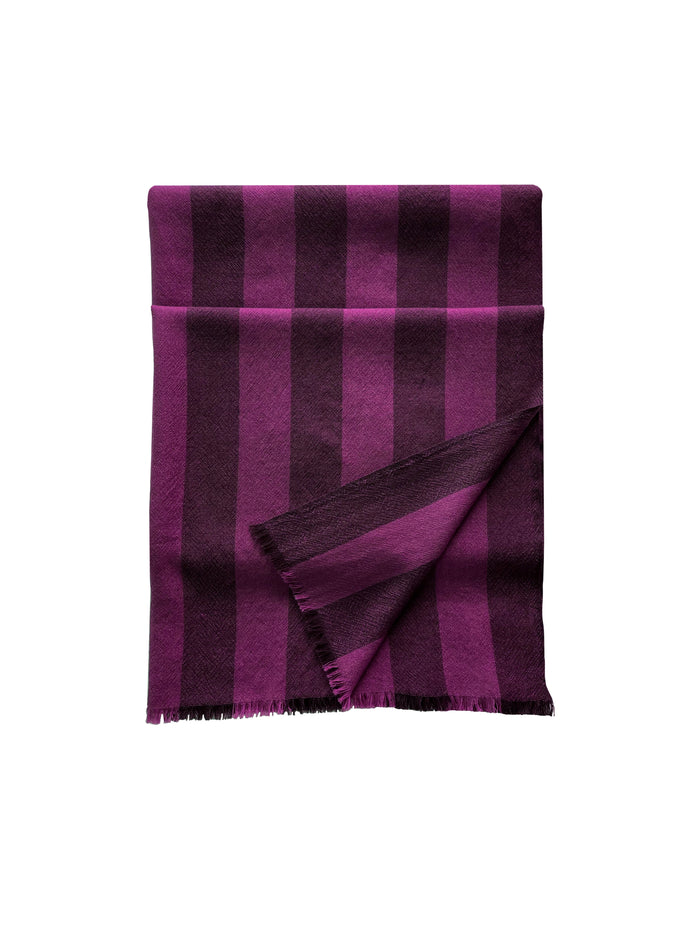 denis colomb Kasumi Stripe Stole Mauve Pink + Dark Purple