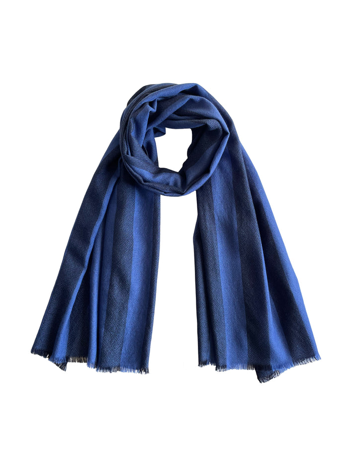 Denis Colomb Kasumi Stripe Stole Navy + Midnight Blue