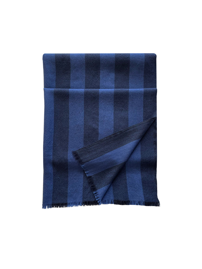 denis colomb Kasumi Stripe Stole Navy + Midnight Blue