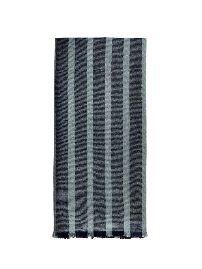 denis colomb Kirat Two Color Stripe Stole Smokey Blue+Midnight Blue