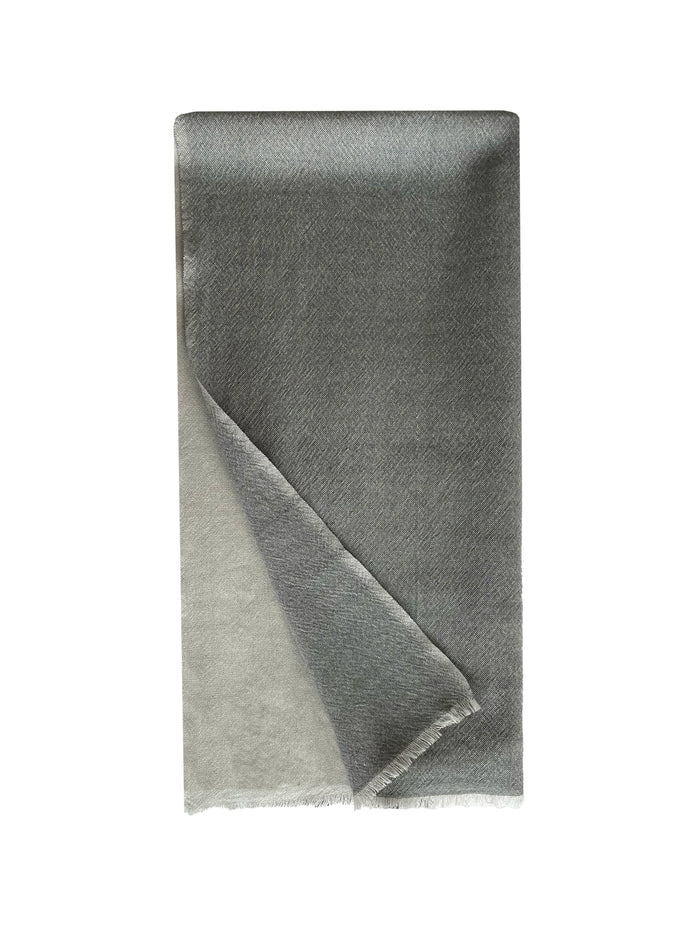 denis colomb Kiri Two Tone Checks Stole Light Grey + Moonless Night