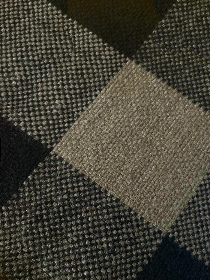 Denis Colomb Kutang Plaid Blanket Natural Grey + Black + Dark Fig