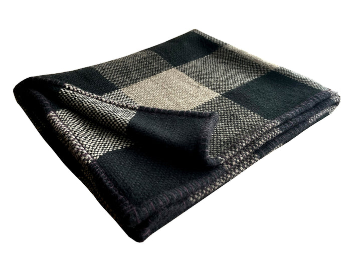 denis colomb Kutang Plaid Blanket Natural Grey + Black + Dark Fig denis colomb Kutang Plaid Blanket Natural Grey + Black + Dark Fig