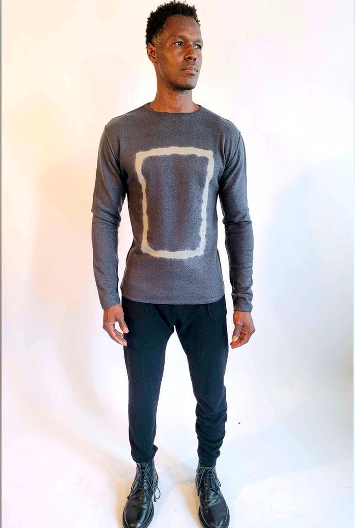 Denis Colomb Men's Crewneck Feutre Tie Dye Moonless Night+elephant Skin