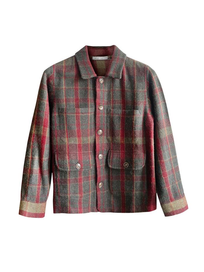 denis colomb Men's Gaucho Jacket Dark Khaki Brown+Tibetan Red Monk+Charcoal