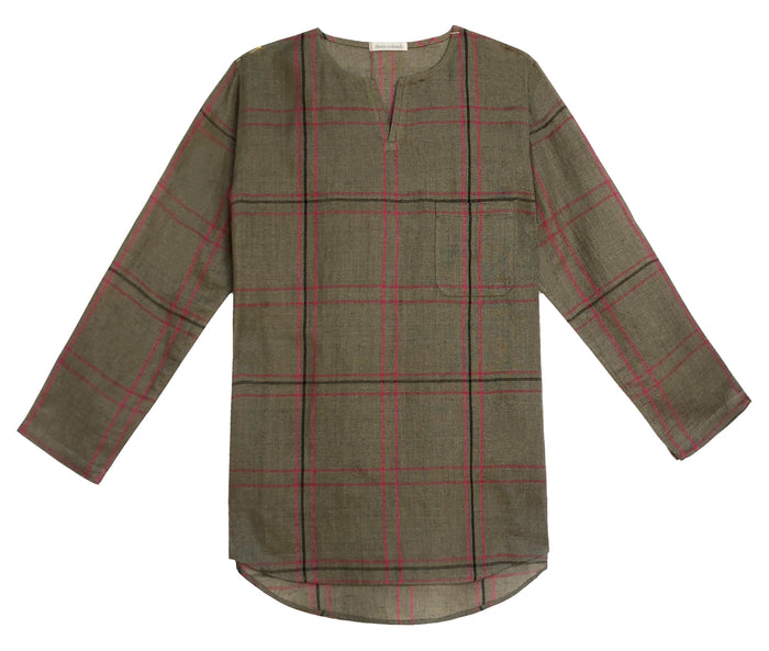 denis colomb Men's Juban Tunic Cappuccino+Black+Strawberry