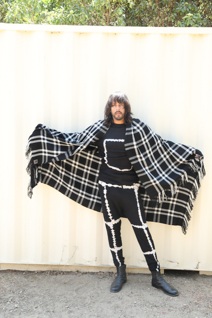 Denis Colomb Men's Tie Dye Feutre Crewneck Black + Moonbeam