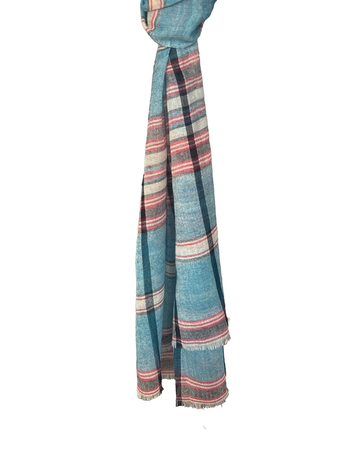 Denis Colomb Monastir Stole Mediterranean Blue + Midnight Blue + Cerise + White