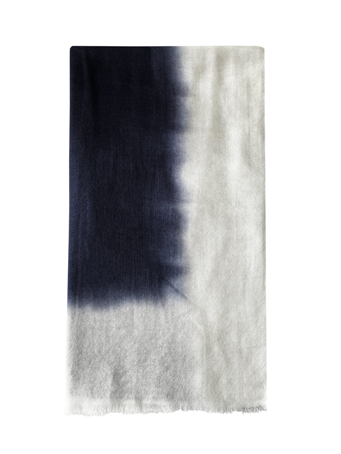 denis colomb Mustang Peacock Stole White + Midnight Blue