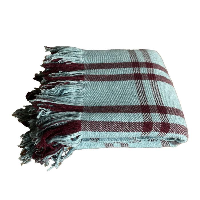 denis colomb Nara Blanket Blue Jade + Dark Crushed Violet