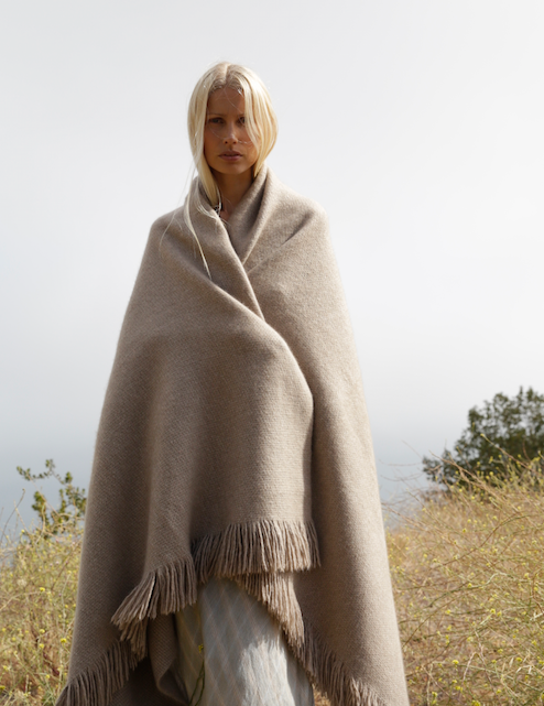 Denis Colomb Natural Handspun Blanket/available For Special Order Natural Brown