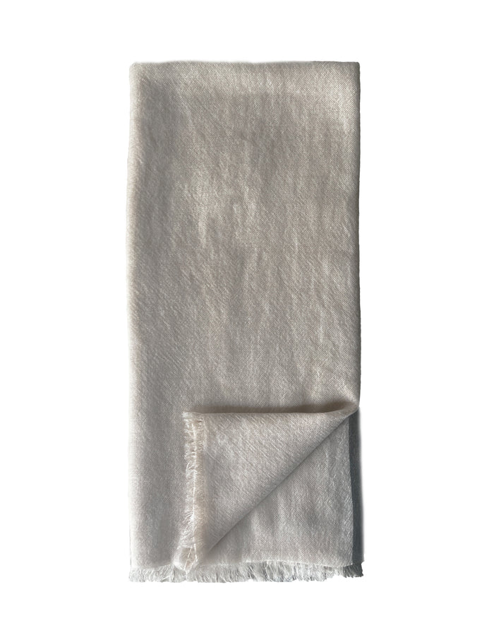 Denis Colomb Natural Stripe Feather Toosh Shawl BEIGE MELANGE + DK OLIVE