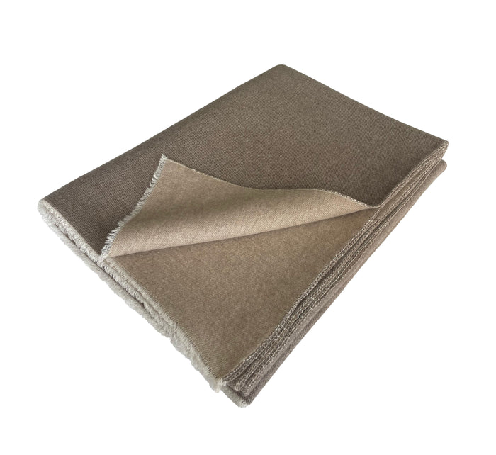 Denis Colomb Reversible Throw/available For Special Order Gravel + Walnut