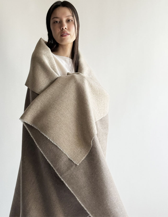 denis colomb Reversible Throw/available for special order Gravel + Walnut