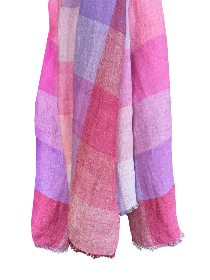 denis colomb Sahara Checks Shawl Violet+Lavender+LT Violet+Peach