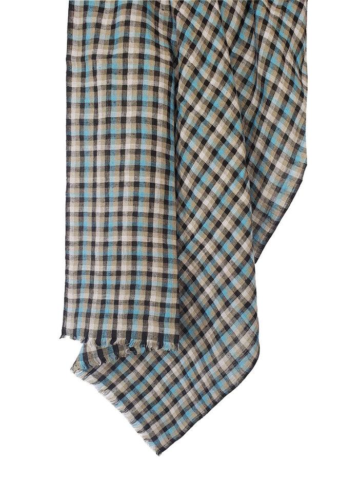 Denis Colomb Samba Checks Stole Black + Elephant Skin + Peacock Blue + Jungle Khaki