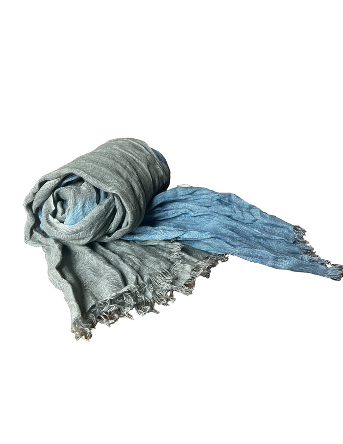 Denis Colomb Samba Two Tone Large Shawl Dark Jade + Blue Jade
