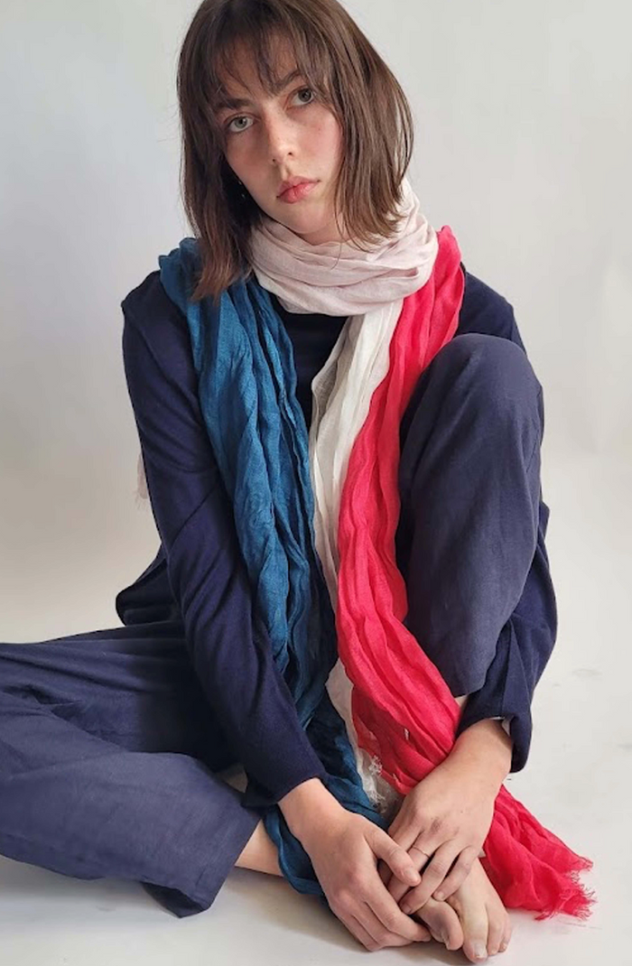 Denis Colomb Samba Two Tone Stole White+Brazilian Blue