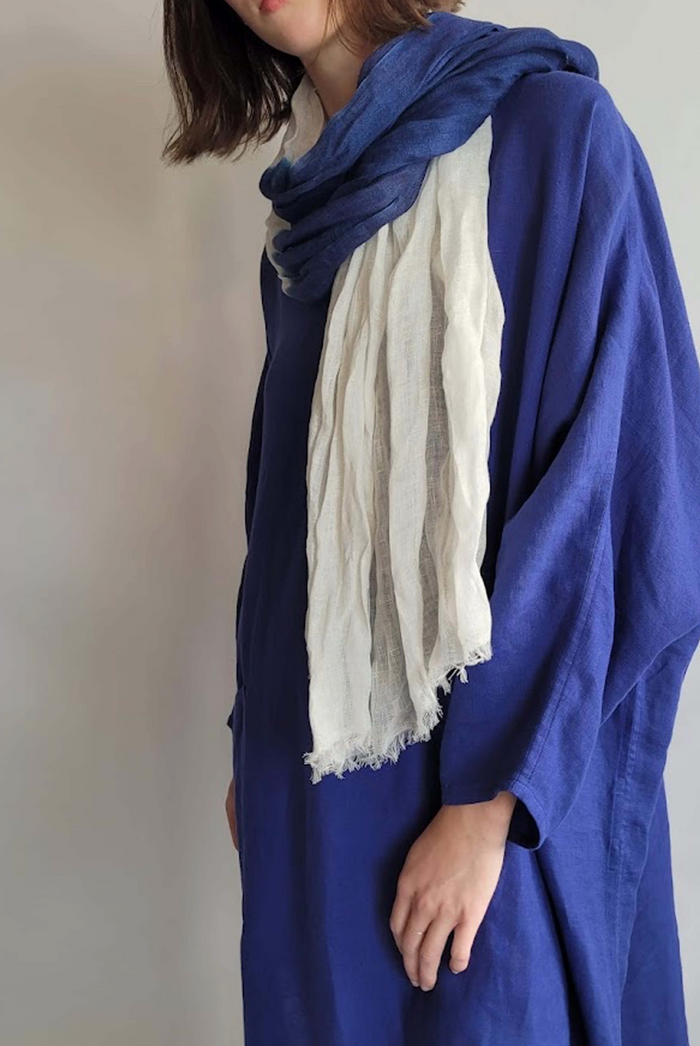 denis colomb Samba Two Tone Stole White+Cobalt Blue