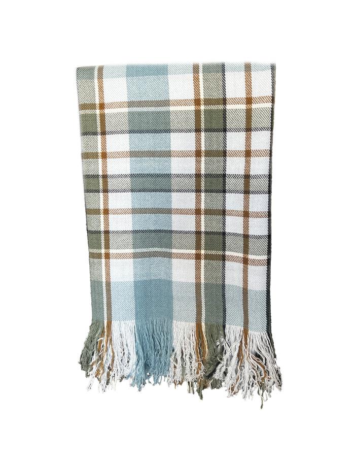 denis Colomb Sapa Blanket White + Cumin + Light Grey + Camel + Blue Stone
