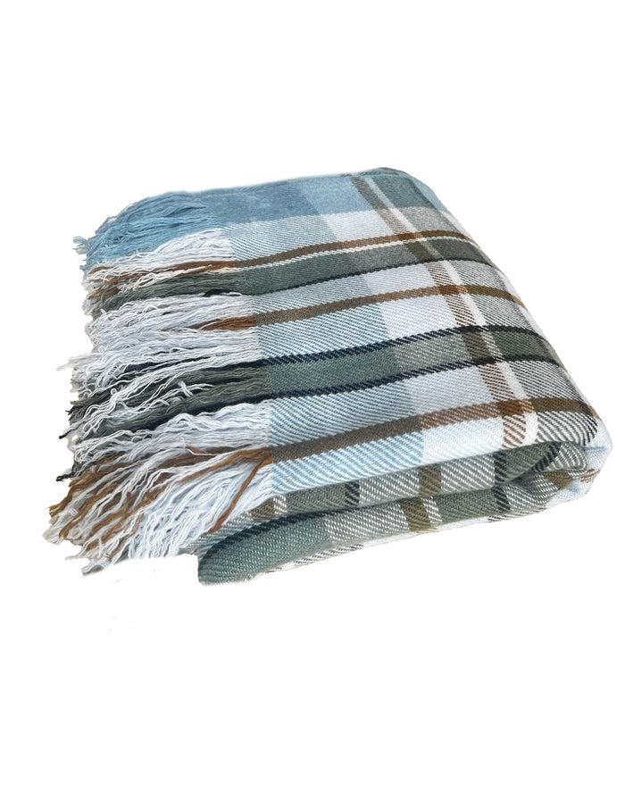 denis colomb Sapa Blanket White + Cumin + Light Grey + Camel + Blue Stone
