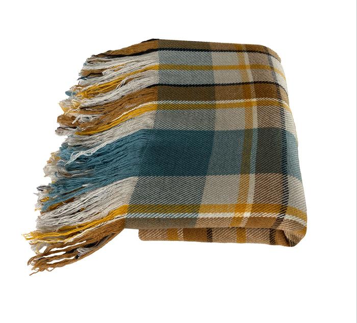 Denis Colomb Sapa Blanket White + Midnight Blue + Cumin + Light Grey + Camel + Blue Stone