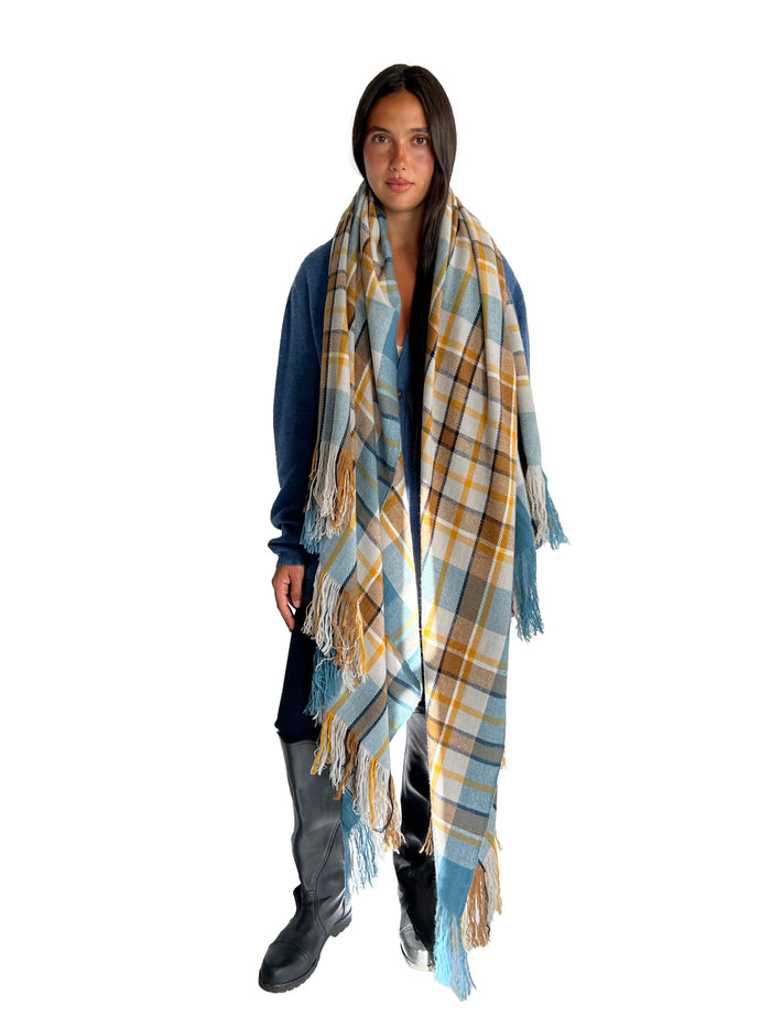 denis colomb Sapa Blanket White + Midnight Blue + Cumin + Light Grey + Camel + Blue Stone