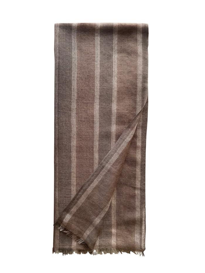 denis colomb Sayan Stripes Shawl Moonbeam+Coconut Shell+Ashes