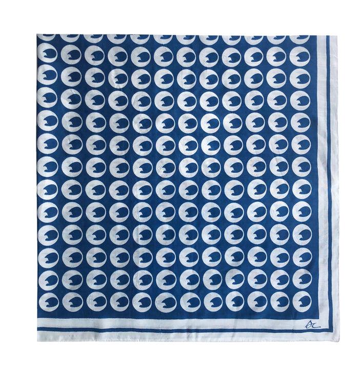 denis colomb Silk Colomb Logo Bandana Light Indigo+Dark Indigo
