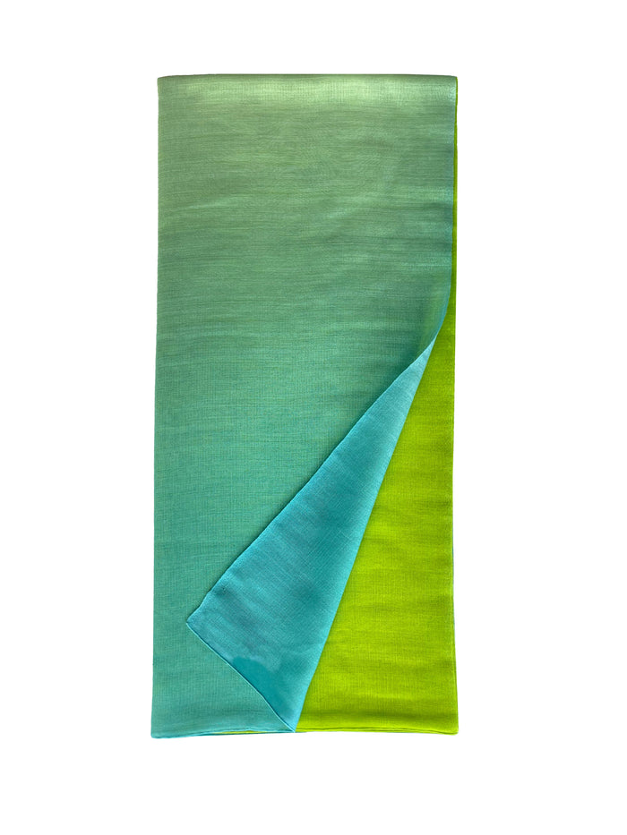 denis colomb Silky Cloud Ombre Shawl Lime + Deep Turquoise
