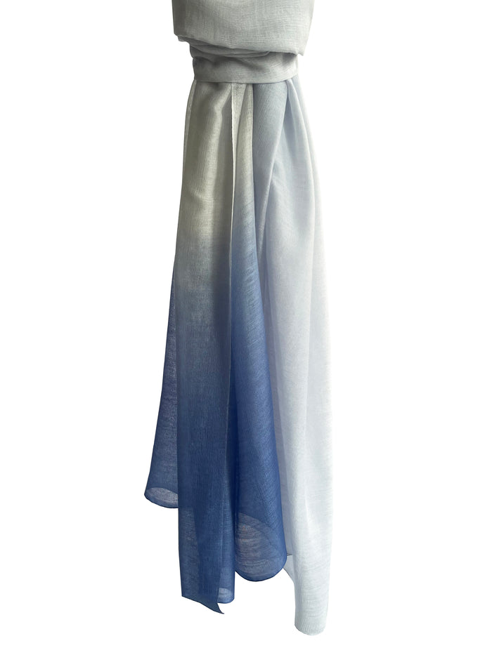 Denis Colomb Silky Cloud Ombre Shawl Pearl Blue+Ultra Marine