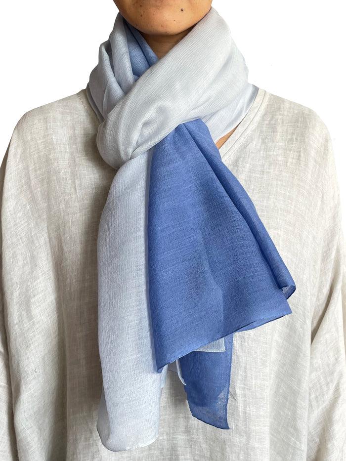 denis colomb Silky Cloud Ombre Shawl Pearl Blue+Ultra Marine