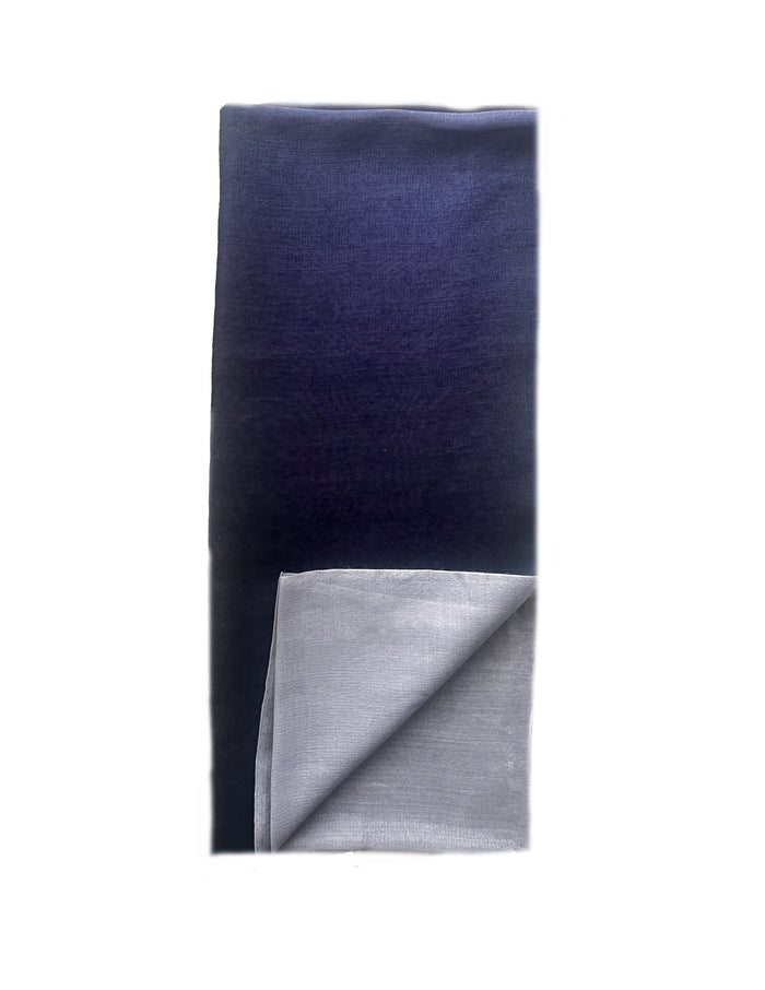 denis colomb Silky Cloud Ombre Shawl Pearl Grey + Midnight Blue