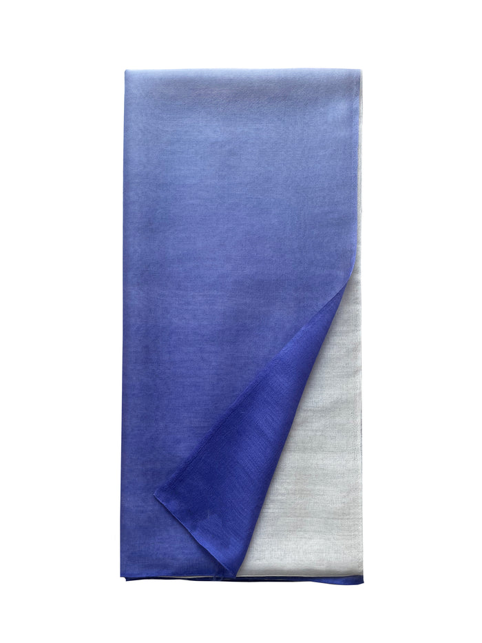 Denis Colomb Silky Cloud Ombre Shawl White+Blue Cobalt