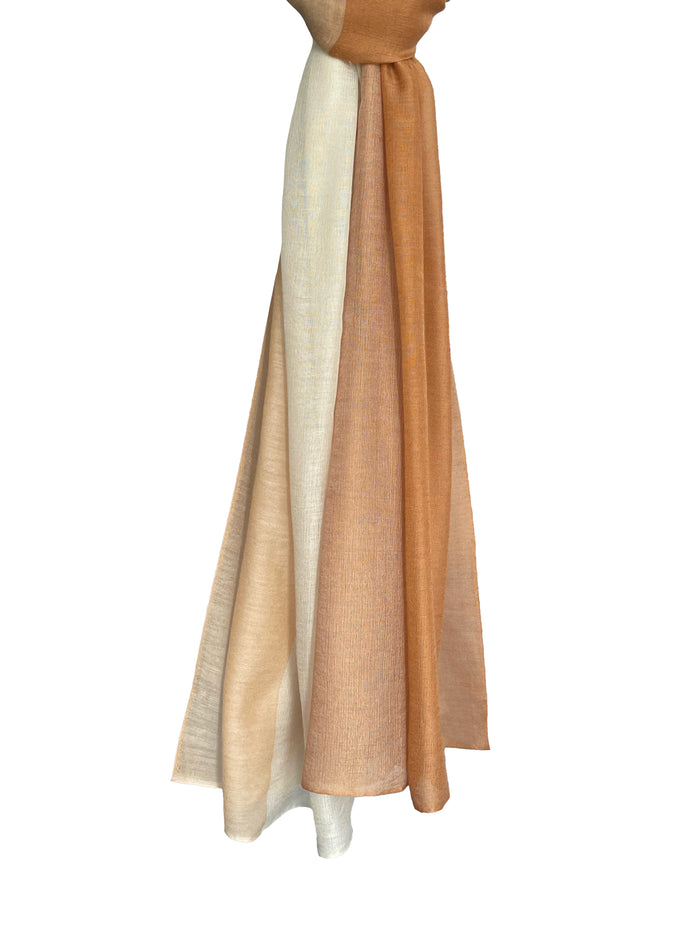 Denis Colomb Silky Cloud Two Tone Shawl Moonbeam + Burning Sand