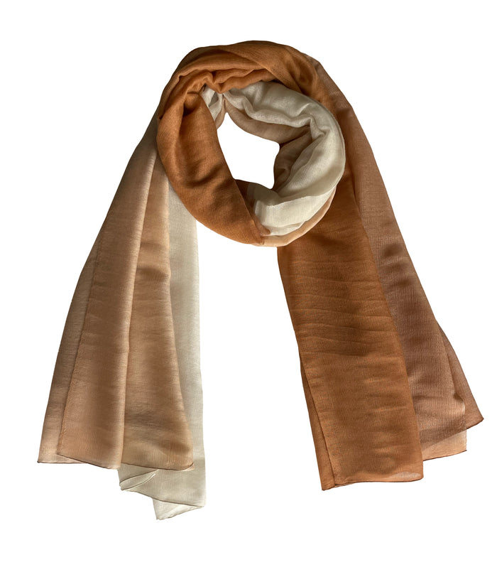 Denis Colomb Silky Cloud Two Tone Shawl Moonbeam + Burning Sand