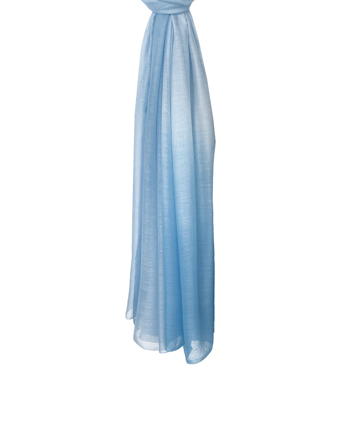 Denis Colomb Silky Ombre Shawl Pearl White + Blue Jade