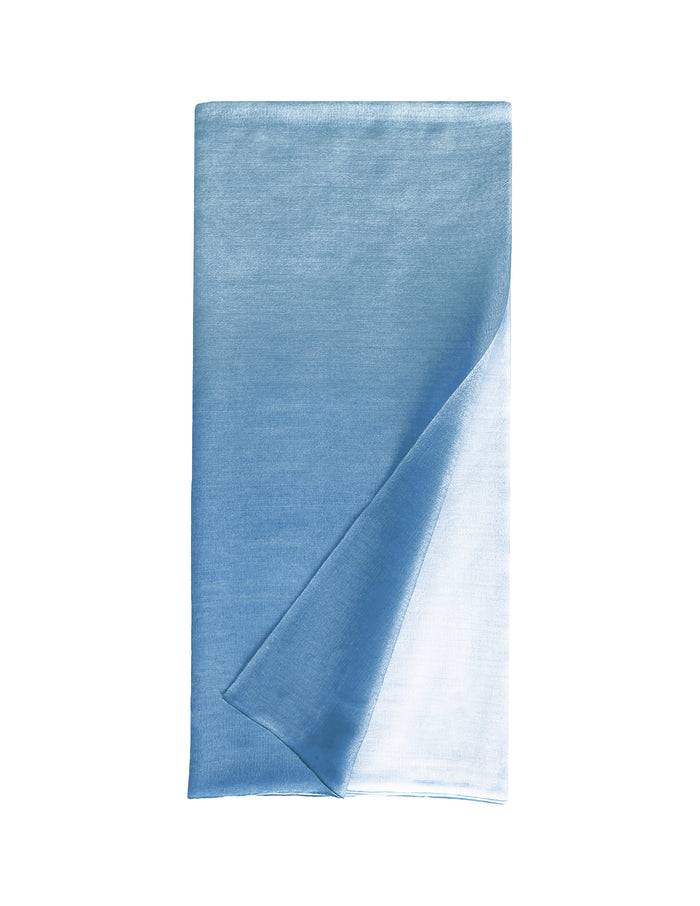 denis colomb Silky Ombre Shawl Pearl White + Blue Jade