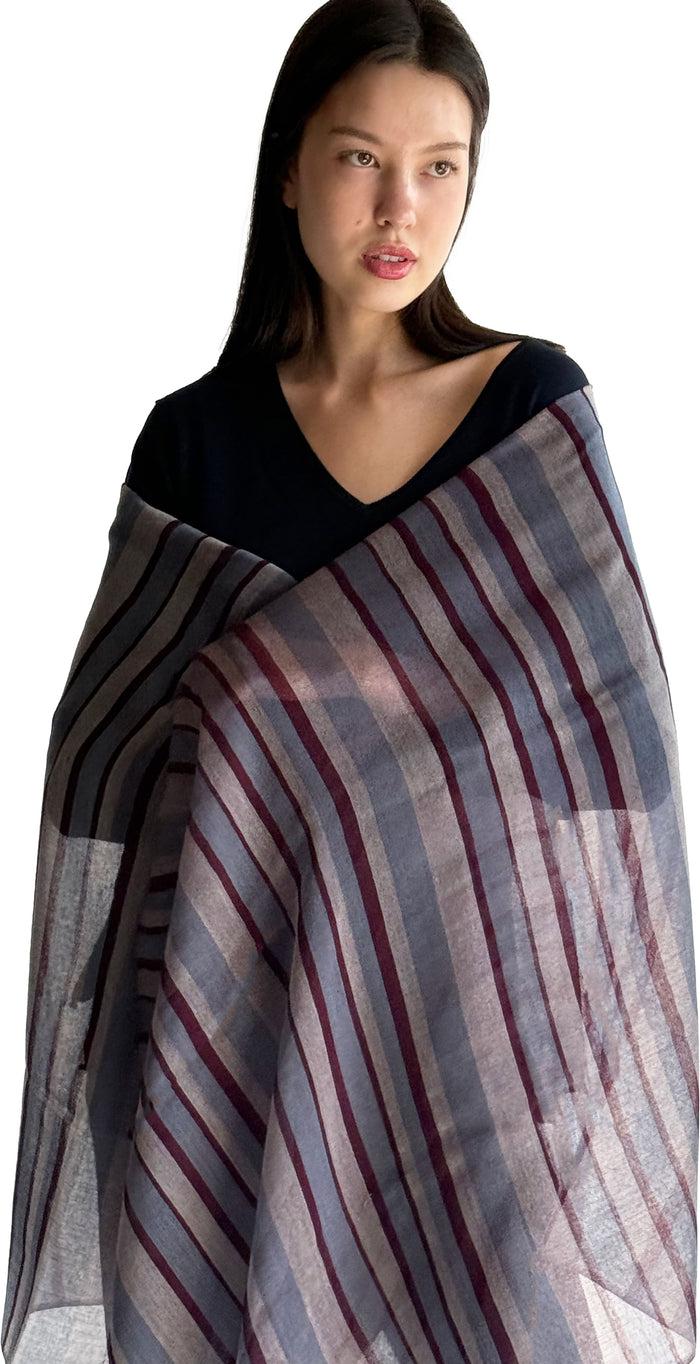 Denis Colomb Simi Stole DK CRUSH VIOLET+PALE JADE+DK JADE