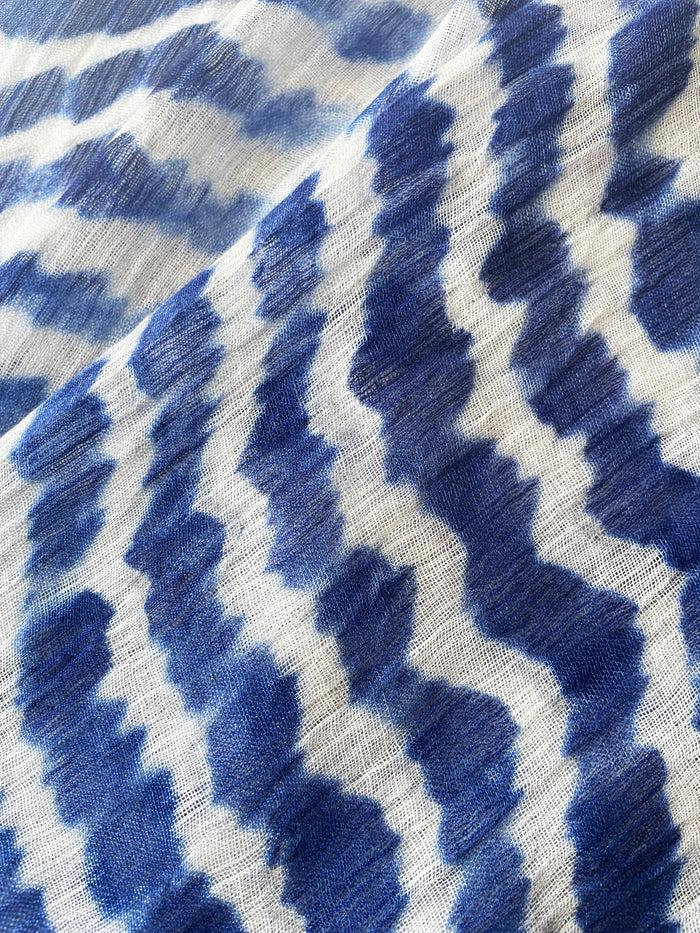 Denis Colomb Song Tie Dye Shawl White+Pearl Grey+Blue Cobalt