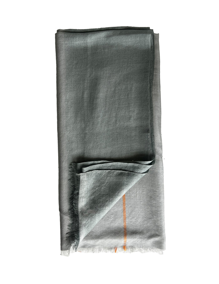 Denis Colomb Stripe Dip Dye Shawl Pearl Blue + Amber + Pale Sapphire