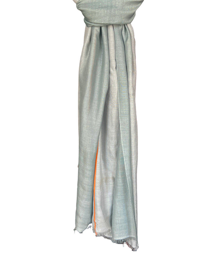 denis colomb Stripe Dip Dye Shawl Pearl Blue + Amber + Pale Sapphire