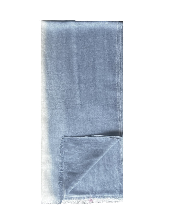 denis colomb Stripe Dip Dye Shawl White+Pale Sapphire +Pink