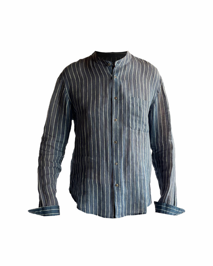 denis colomb Striped raj button down Grey+Black+White