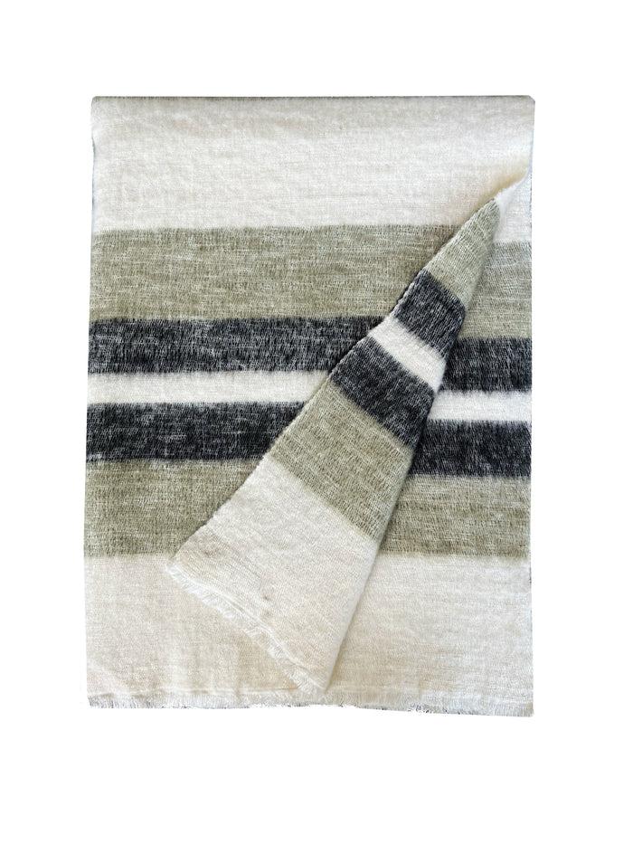denis colomb Summer Dolpo Stripe Stole Oliver + White +Black